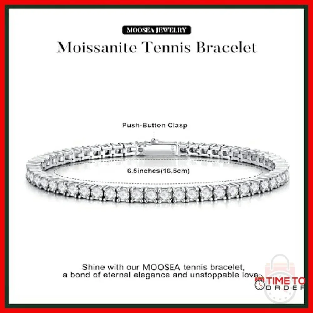 Sterling Silver Moissanite Tennis Bracelet 7